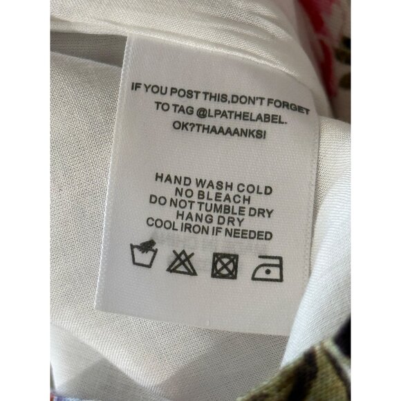 Revolve LPA Floral Belted Romper Bell Sleeves Cottagecore Linen Blend Size M - Picture 8 of 8